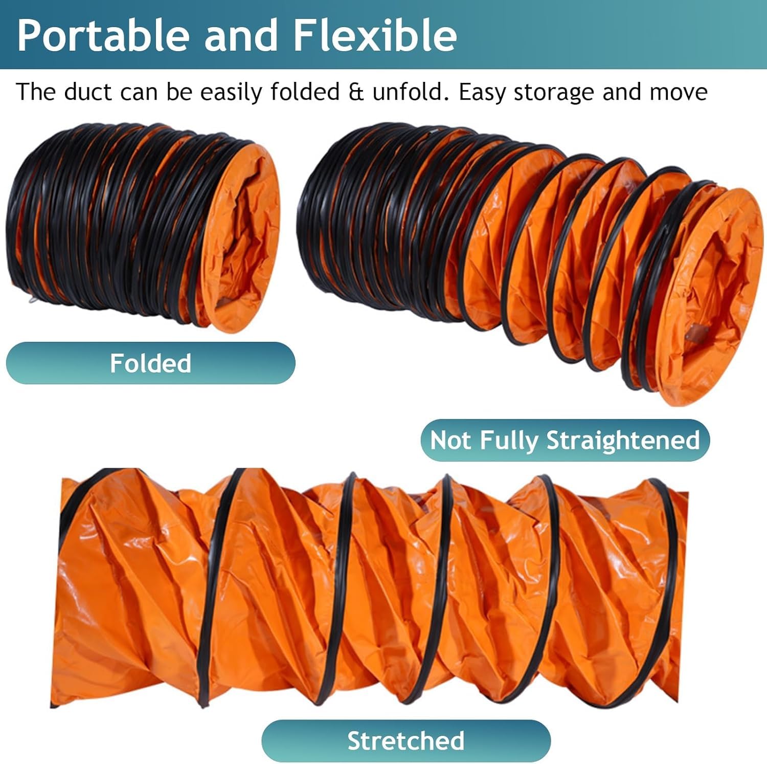 Tubo Flessibile per condotti di Ventilazione Industriale da 6" a 30" - 10 Metri (33 Piedi) in PVC Flessibile con Supporto in Acciaio - Ideale per condotti d'Aria, sistemi HVAC e di aspirazio