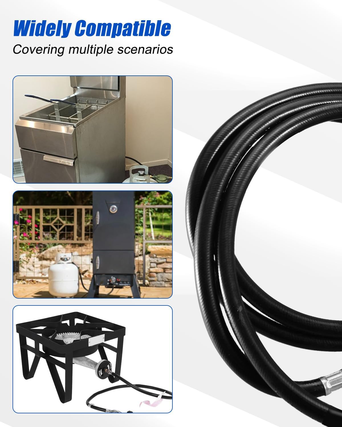 LP Burner Connection Kit with 1/2" Control Valve Key Set, 0-30 PSI Adjustable Propane Regulator Hose, 60" Connect Hose, 150K BTU Brass Air Mixer, Propane Fire Pit Replacement Part