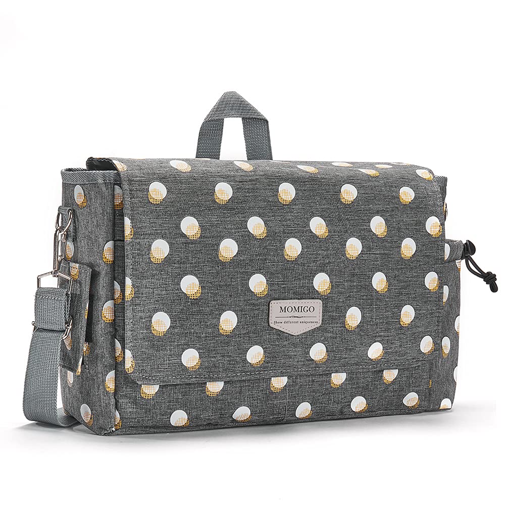 MOMIGO Baby Diaper Caddy Bag - Large Capacity Diaper Caddy Tote Bag Baby Stroller Bag Nursery Storage Bin for Diapers, Wipes & Toys Diaper Bag for Outdoor (Dots)