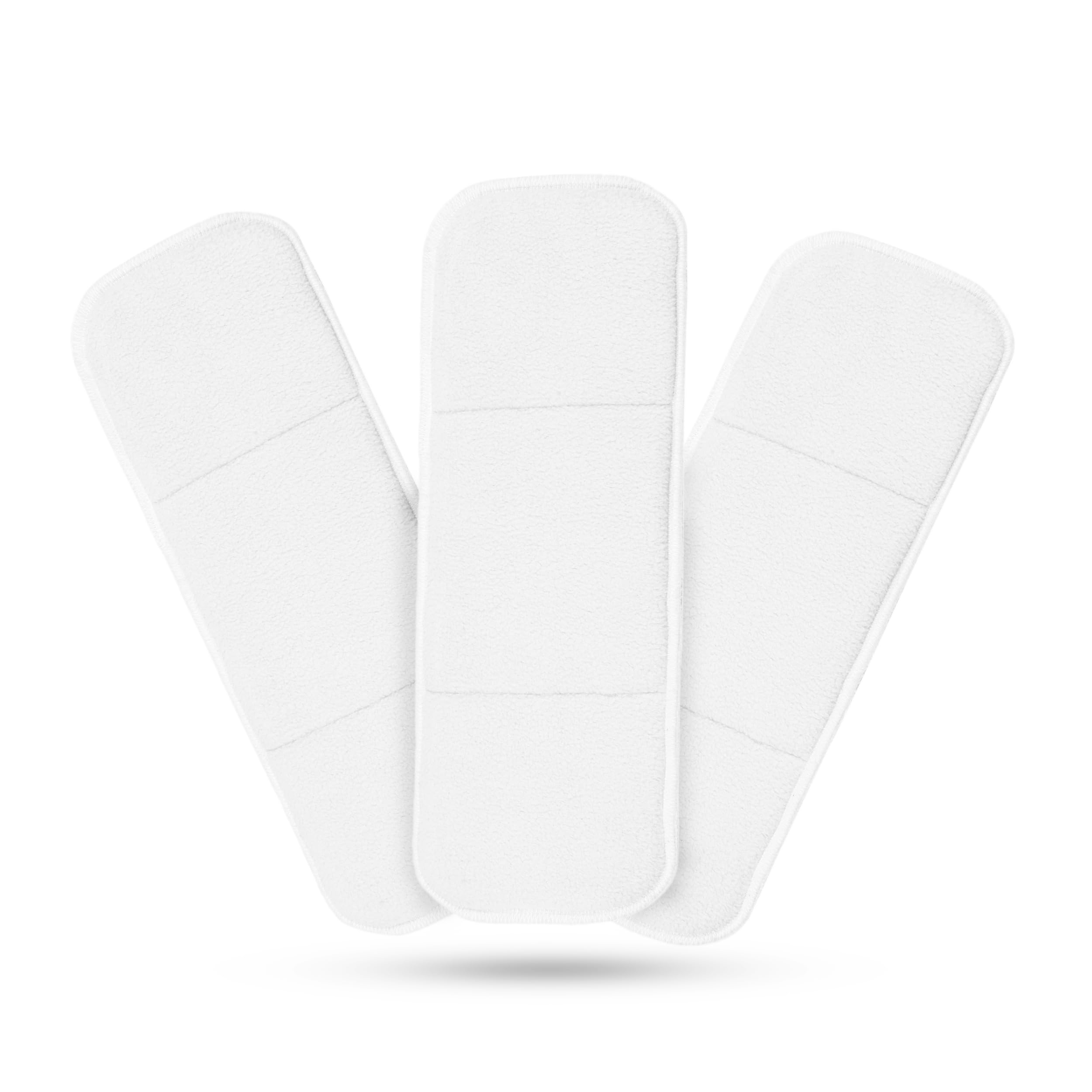 Babylux Quick Drying Maxcool Terry Pads for cloth diapers for babies 0 to 3 years With a Dry Feel Layer On Top | Superabsorbent | Anti-bacterial and Stain Free (Pack Of 4) | White