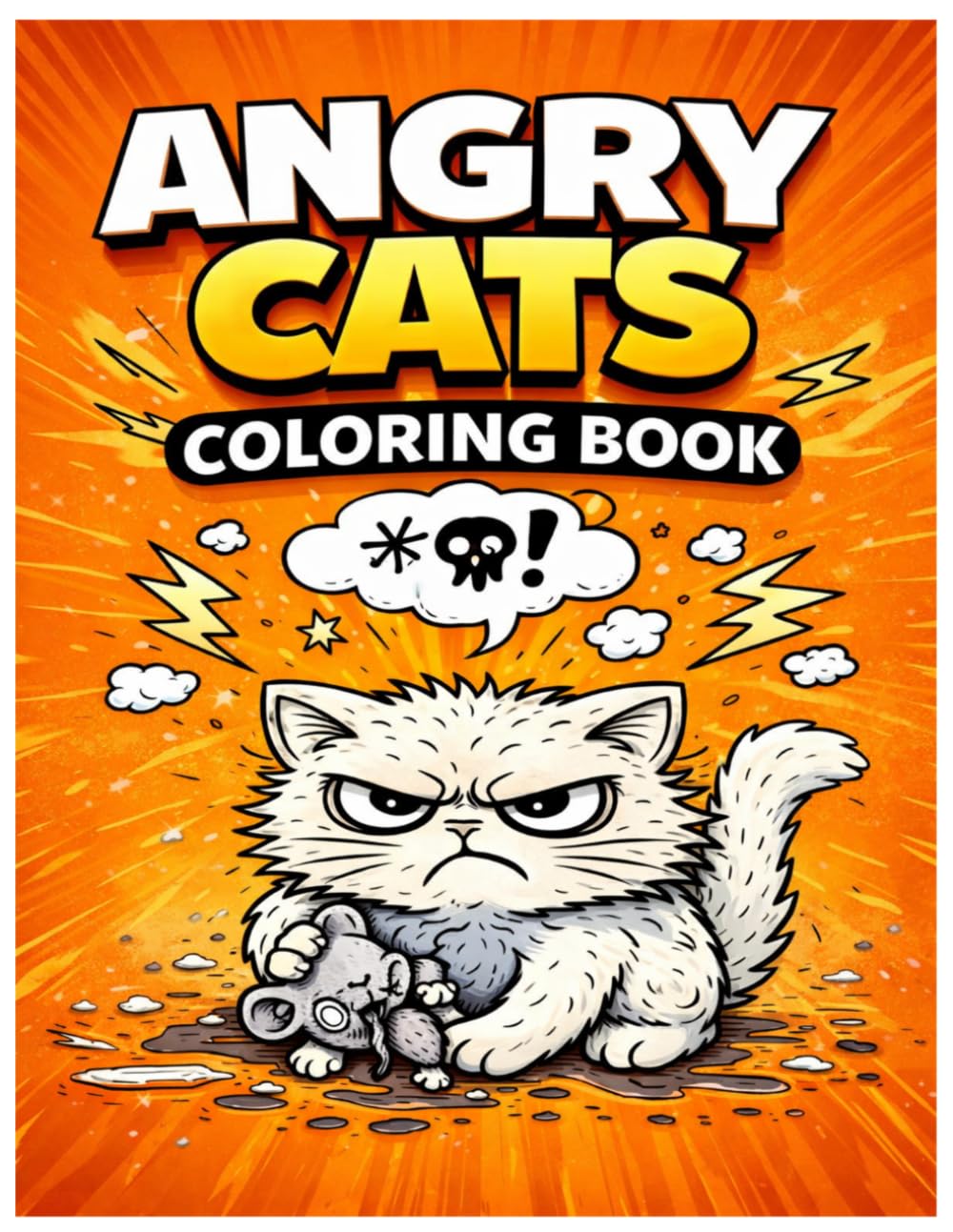 Angry Cat colouring Book