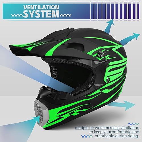 Miniatura 2 de Casco de motocross todoterreno para jóvenes, aprobado por DOT, casco de motocicleta de cara completa para motocicleta de cuatro ruedas, casco ATV MX