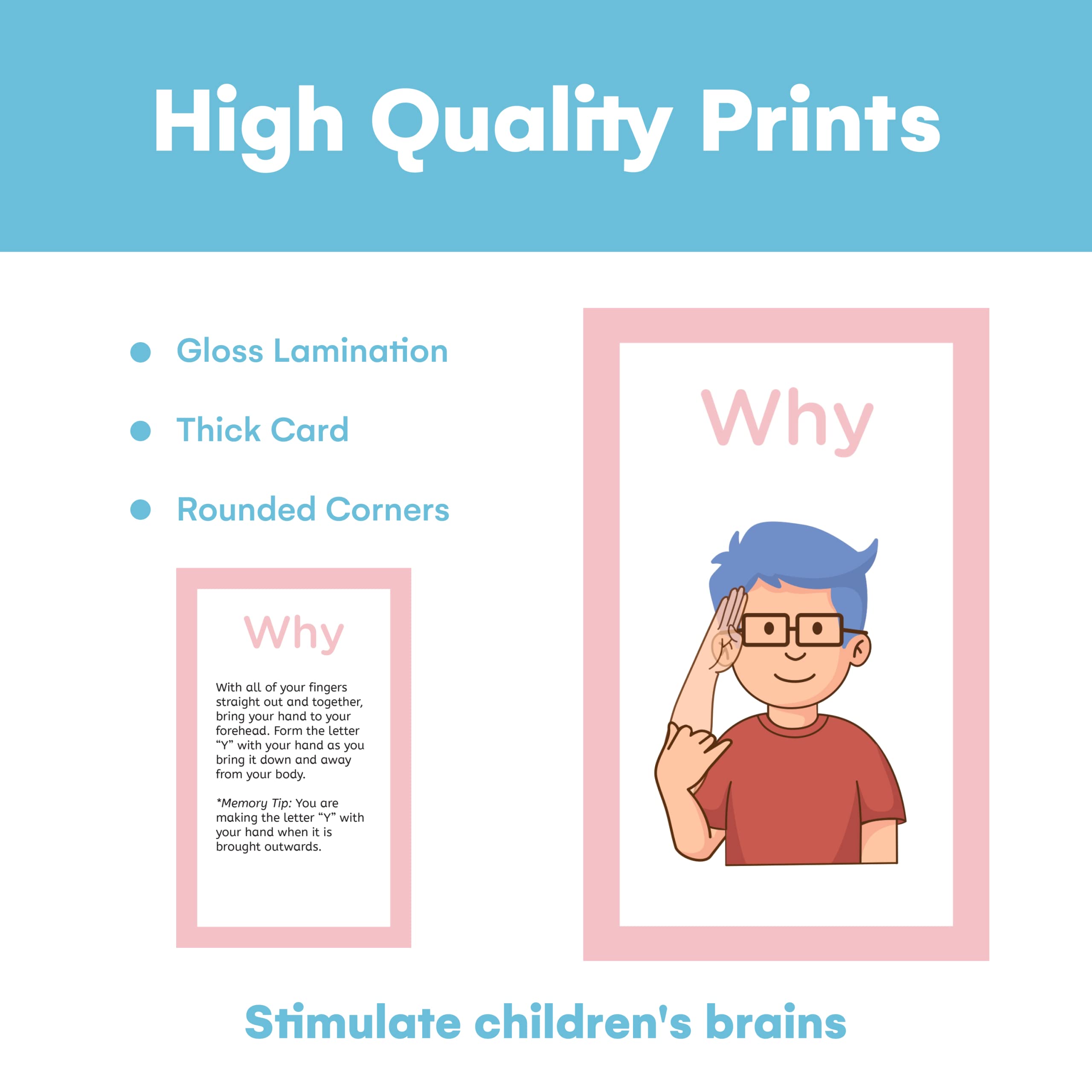 ASL Sign Language Flash Cards - American Sign Language Cards For Kids & Beginners