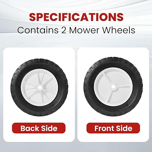 Miniatura 6 de Ruedas para cortacésped de 10 pulgadas para camiones de mano Oregon 72-110, rueda de plástico compatible con cortacésped Craftsma nAYPMTD, camión de
