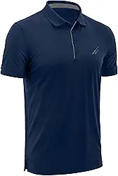 Camisa polo masculina de golfe com absorção de umidade, secagem rápida, desempenho e mangas curtas para homens