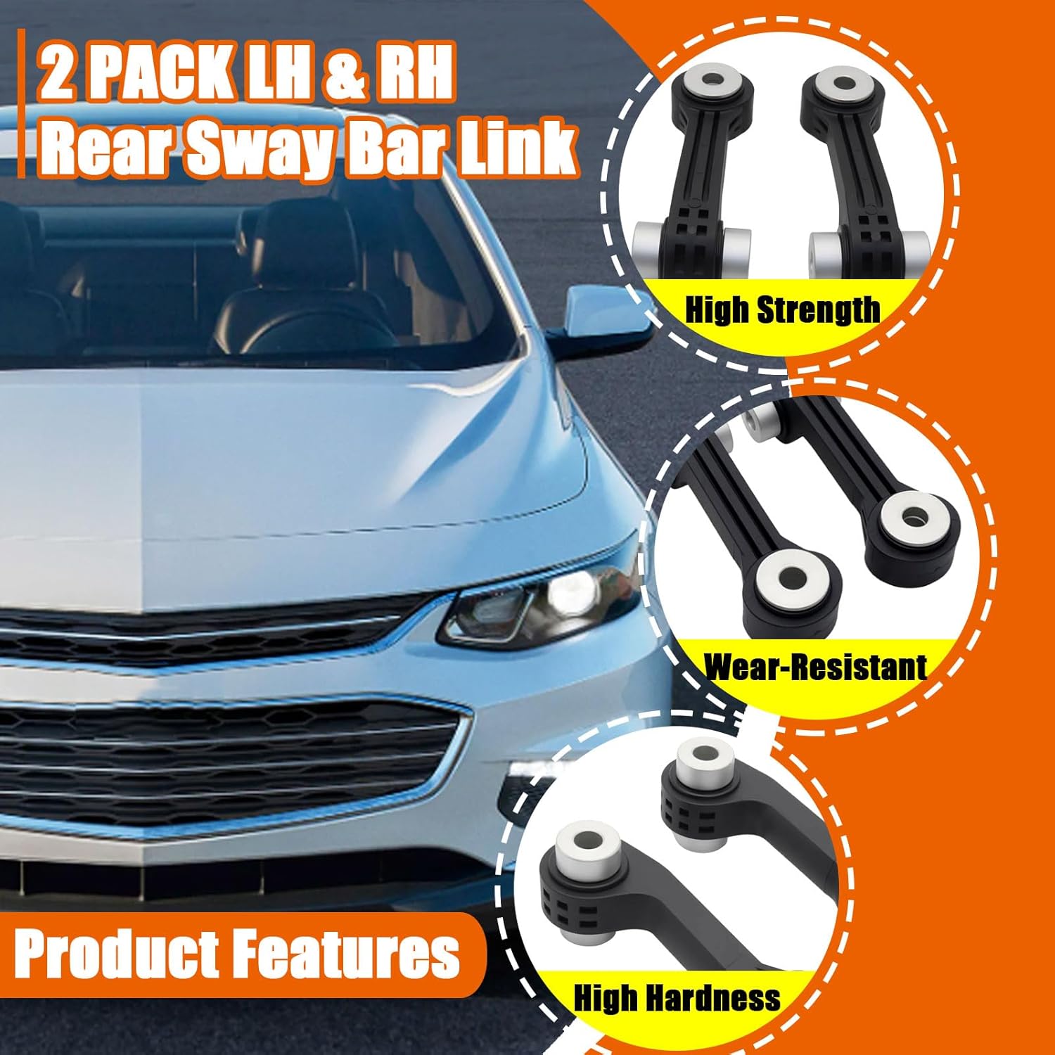 2Pcs Rear Sway Bar Link Left & Right Compatible with Malibu 2016-2020, Regal Sportback 2018-2020, Replace For K700910