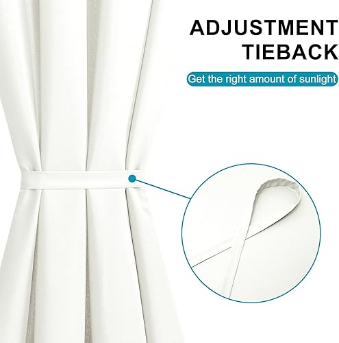 Miniatura 76 de Hiasan Cortinas para ventana de puerta delantera, bolsillo para barra, cortina de privacidad semitransparente para puerta francesa, 1 panel