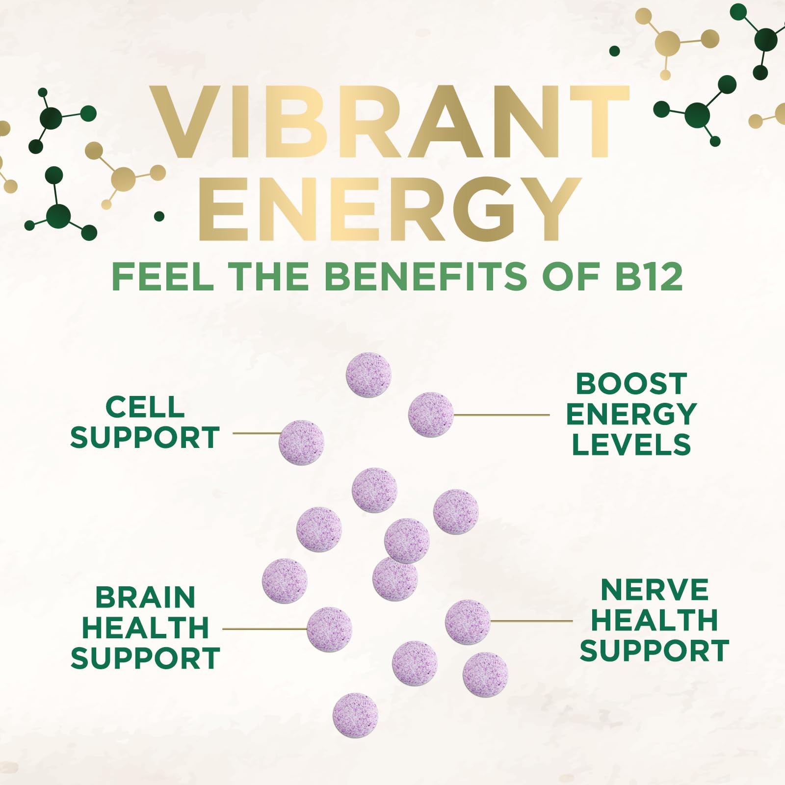 Vitamin B12 1000 mcg - Maximum Strength Methylcobalamin B-12 Chewable Tablet - Energy, Nervous System & Brain Support - Fast Dissolve, Natural Berry Flavor - Women & Men - Bottled in USA - 60 Tablets — Amazon image 7