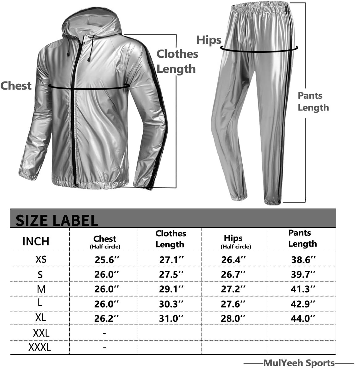 REEDBEEK Professional Anti-Rip Sauna Suit Weight Loss Sweat Suit with Hood Boxing MMA Training Gym Jacket Top and Pant Workout Full-Zip Suits for Men and Women : Sports & Outdoors