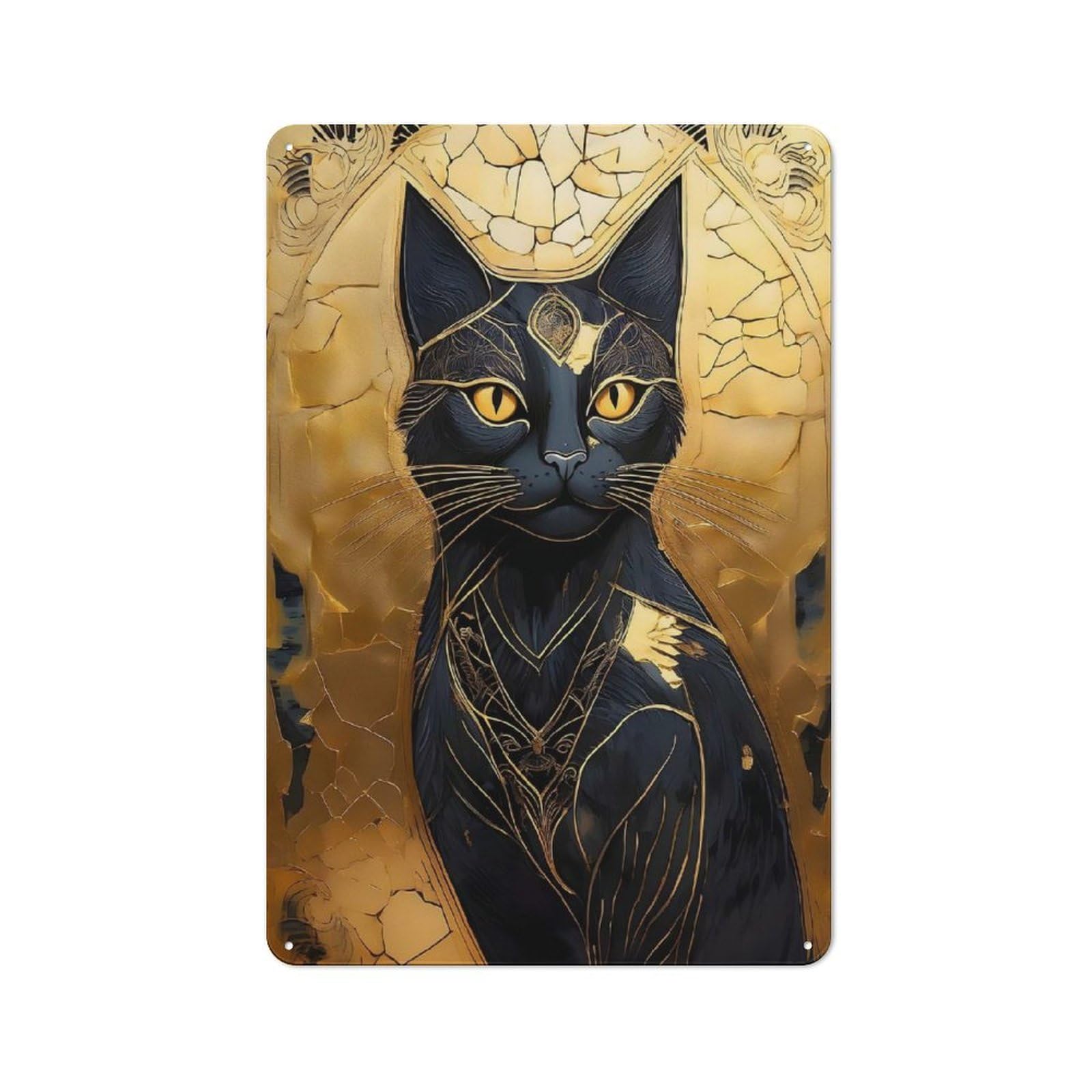 Cat Cleopatra Tin Sign 30x20cm for Living Room Wall, Rustic Wall Decor, for Living Room Decor Lovers