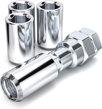 White Knight 2807-4 Chrome M12 x 1.50 Tuner Acorn Lug Nut with Key, 4 Pack