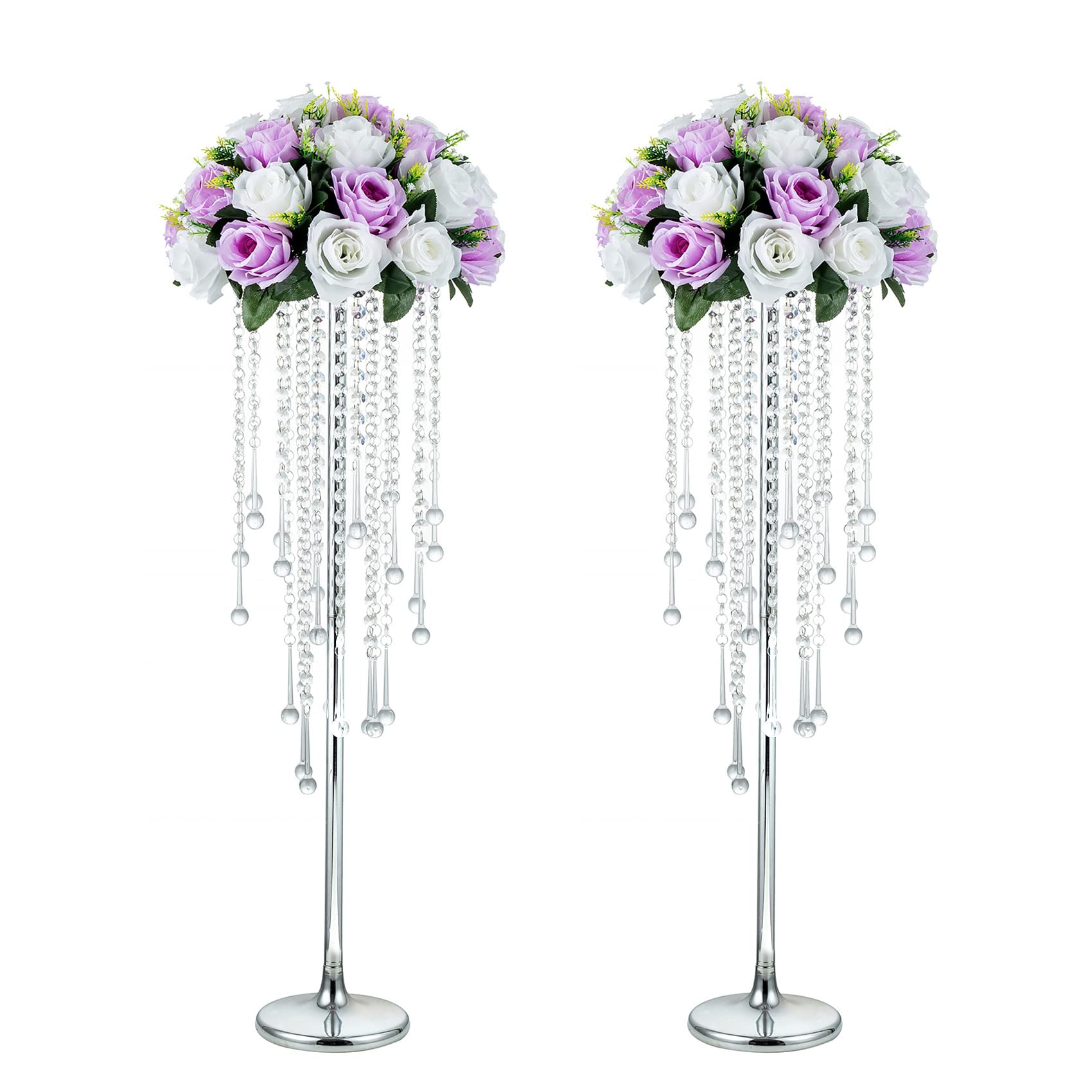 Vases en cristal Nuptio haut de gamme de 75cm pour des tables élégantes