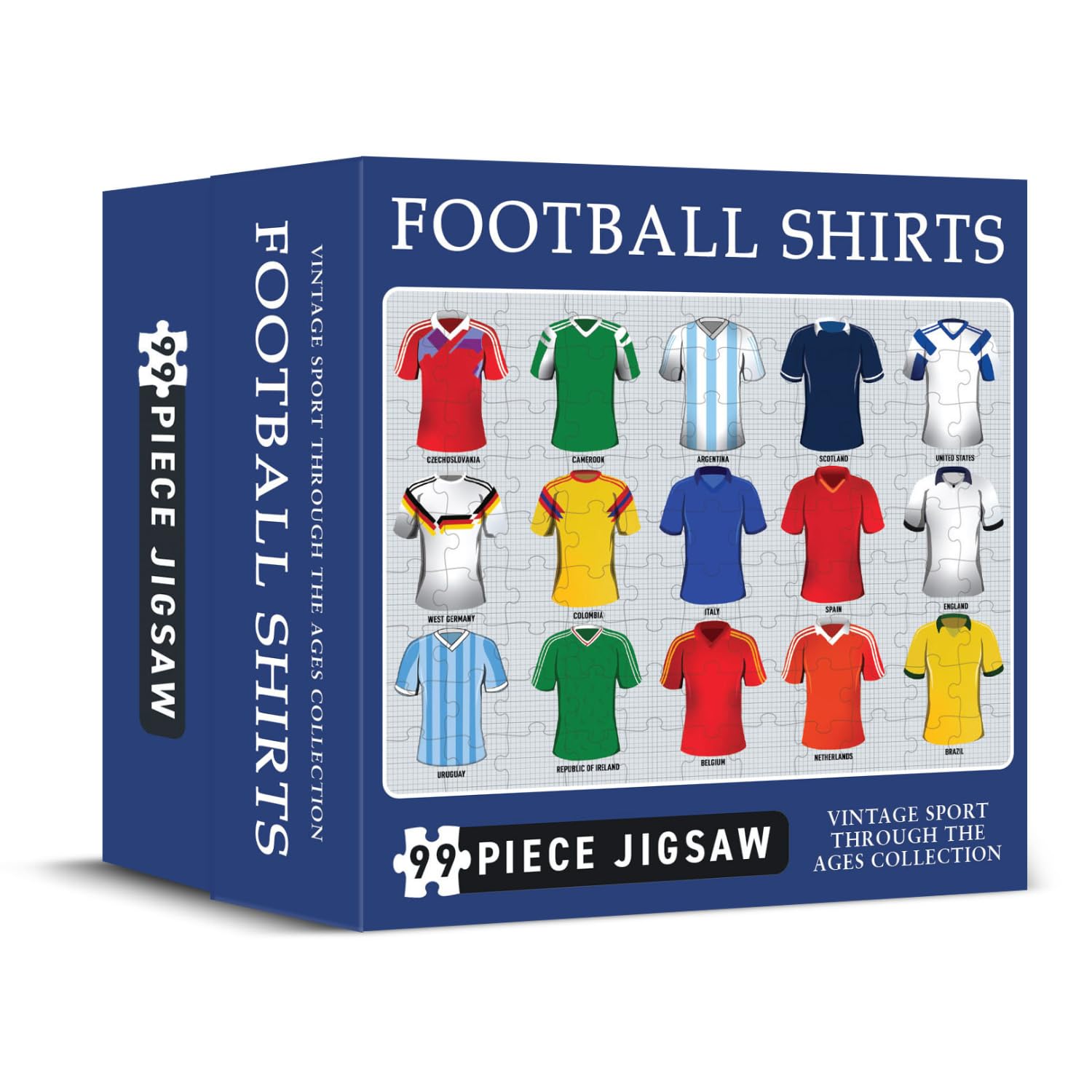 Coach House - Football Shirts 99 Piece Jigsaw Puzzle Retro World Cup Design, Multi-Coloured, 26.5 x 18.5 cms