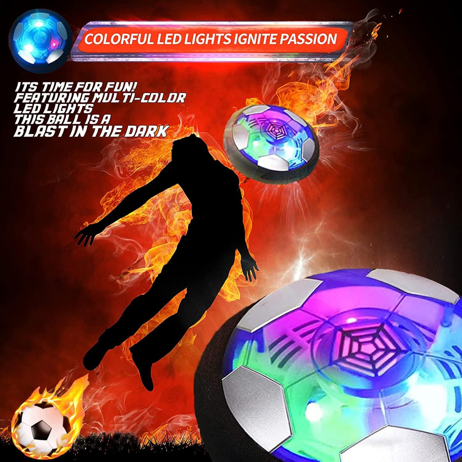 Hover Soccer Ball Kids Toys,Rechargeable Air Power Football Indoor Floating Soccer Ball with LED Light and Foam Bumper,Upgrade Air Training Soccer Ball Game Gifts for 3 4 5 6 7 8-12 Years Old Boy Girl : Toys & Games