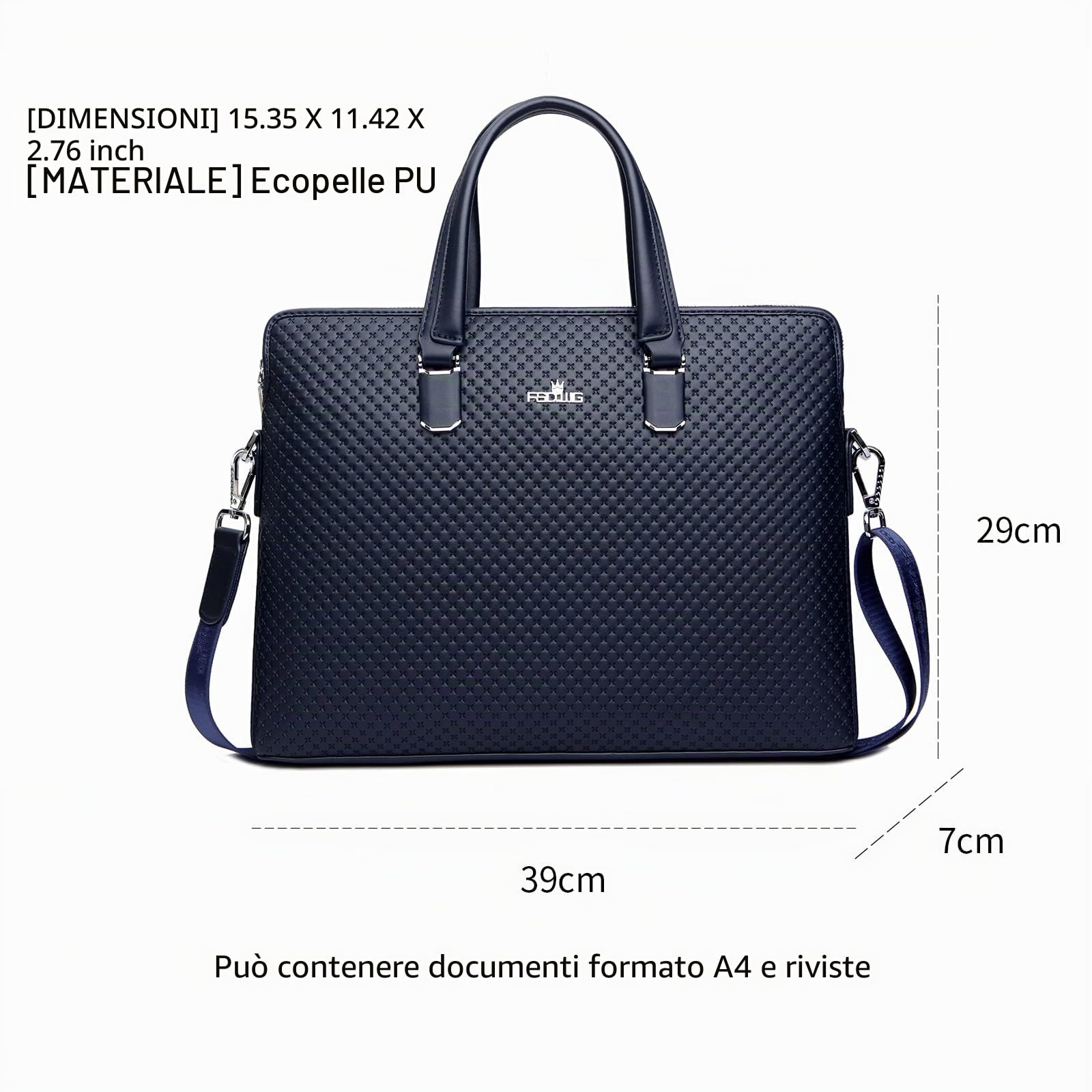 FSD.WG ]Borsa da lavoro in pelle per laptop da uomo