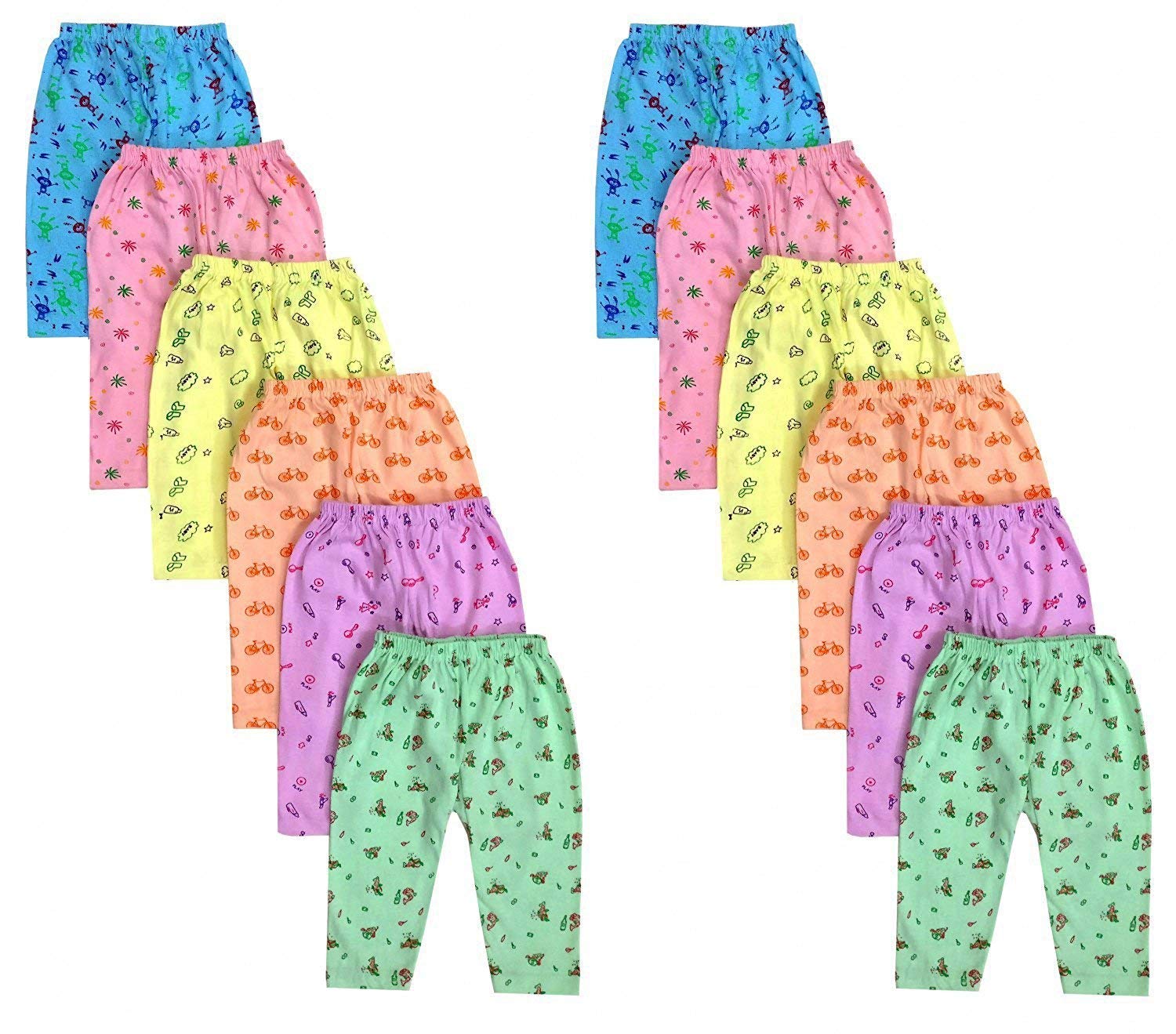 GOLURK Cotton Baby Pajama Pants/Track Pants, Daily use Lower Pant for Kids boy and Girls Unisex(Pack of 12)