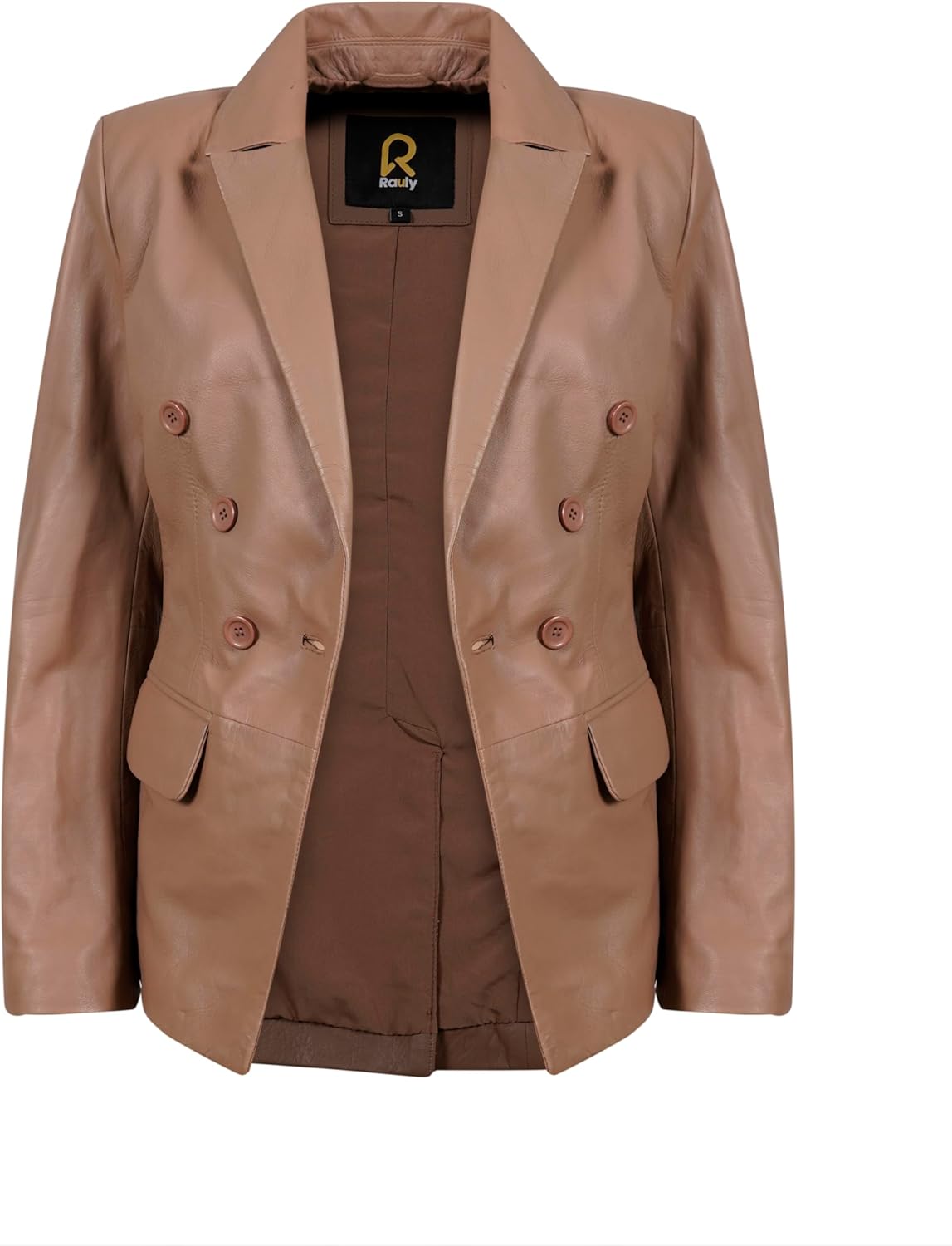Rauly Women’s Genuine Leather Blazer Jacket –Double-Breasted Leather Coat for Women - Image 3