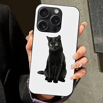 Amazon.co.jp: iPhone15 Pro 用 ケース 猫柄 ねこ 黒猫 かわいい