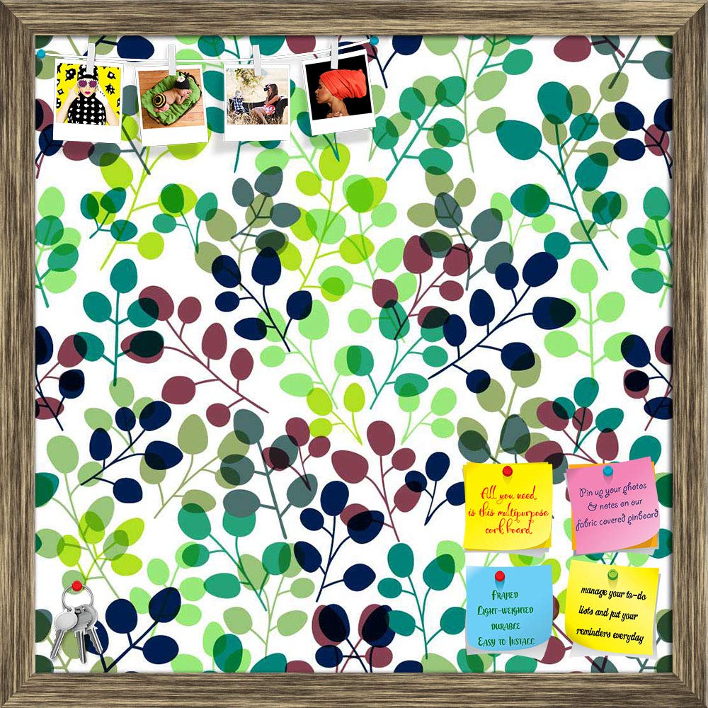 ArtzFolio Spring Alive | Bulletin Board Notice Pin Board | Vision Soft Board Combo with Thumb Push Pins & Sticky Notes | Antique Golden Frame | 20 x 20 inch (51 x 51 cms)