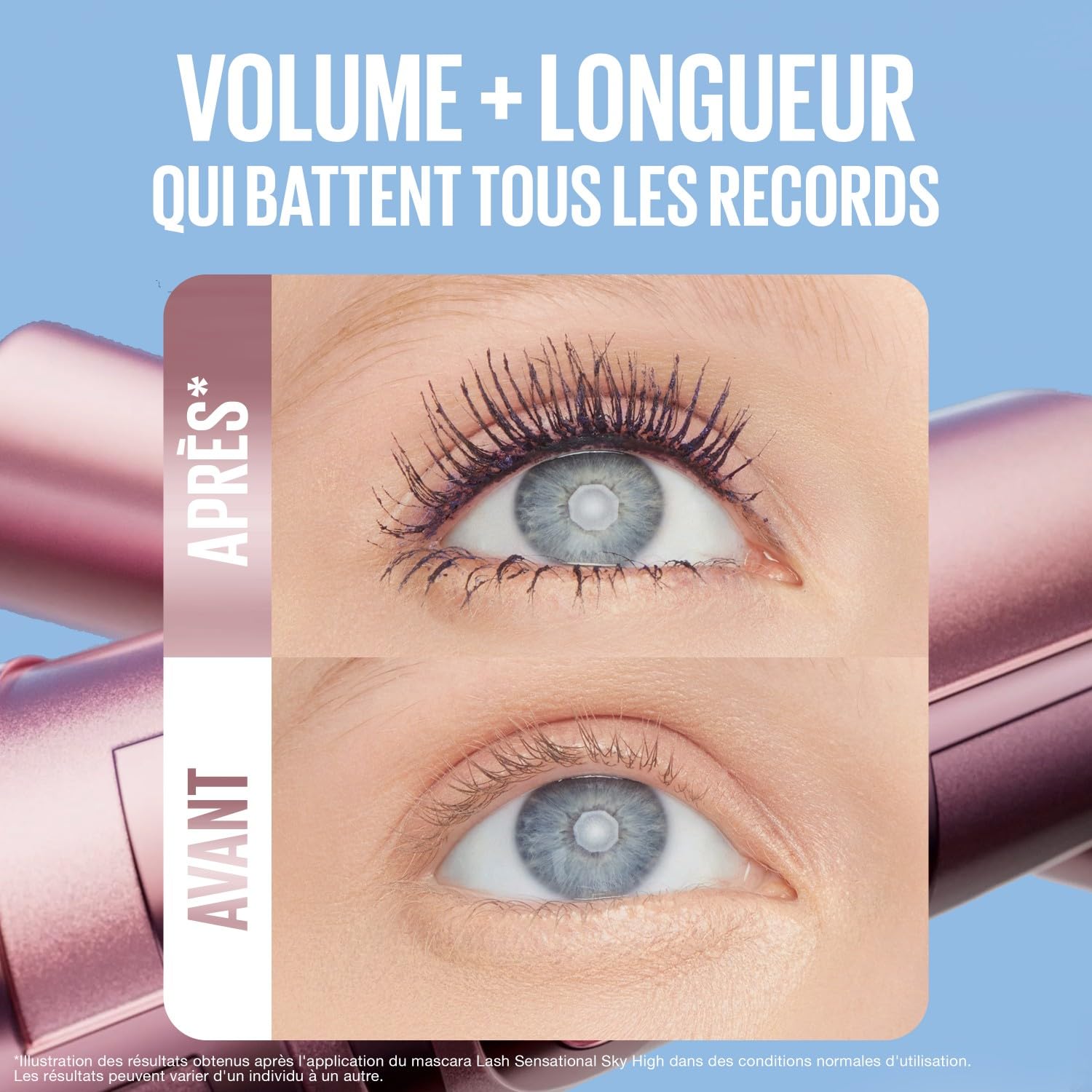 Maybelline New York Lash Sensational Sky High Plum Twilight, ciemnofioletowy tusz do rzęs, 7ml | Formuła wydłużająca i łatwa do mycia, 7,2 ml