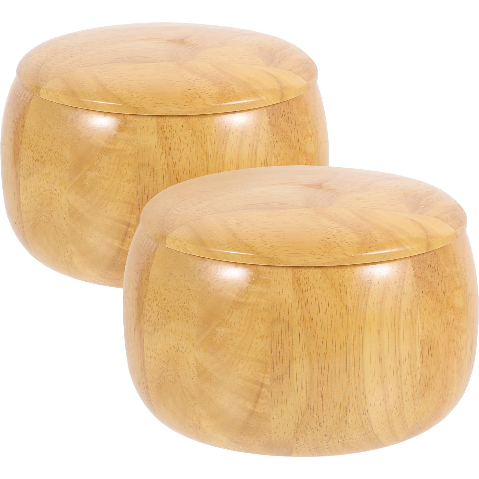 Boîte de Pièces D'échecs Go en Bois Massif Couvercle, Grosse Capacité Légère, Lot de 2 pour Salle de Jeu ou Maison