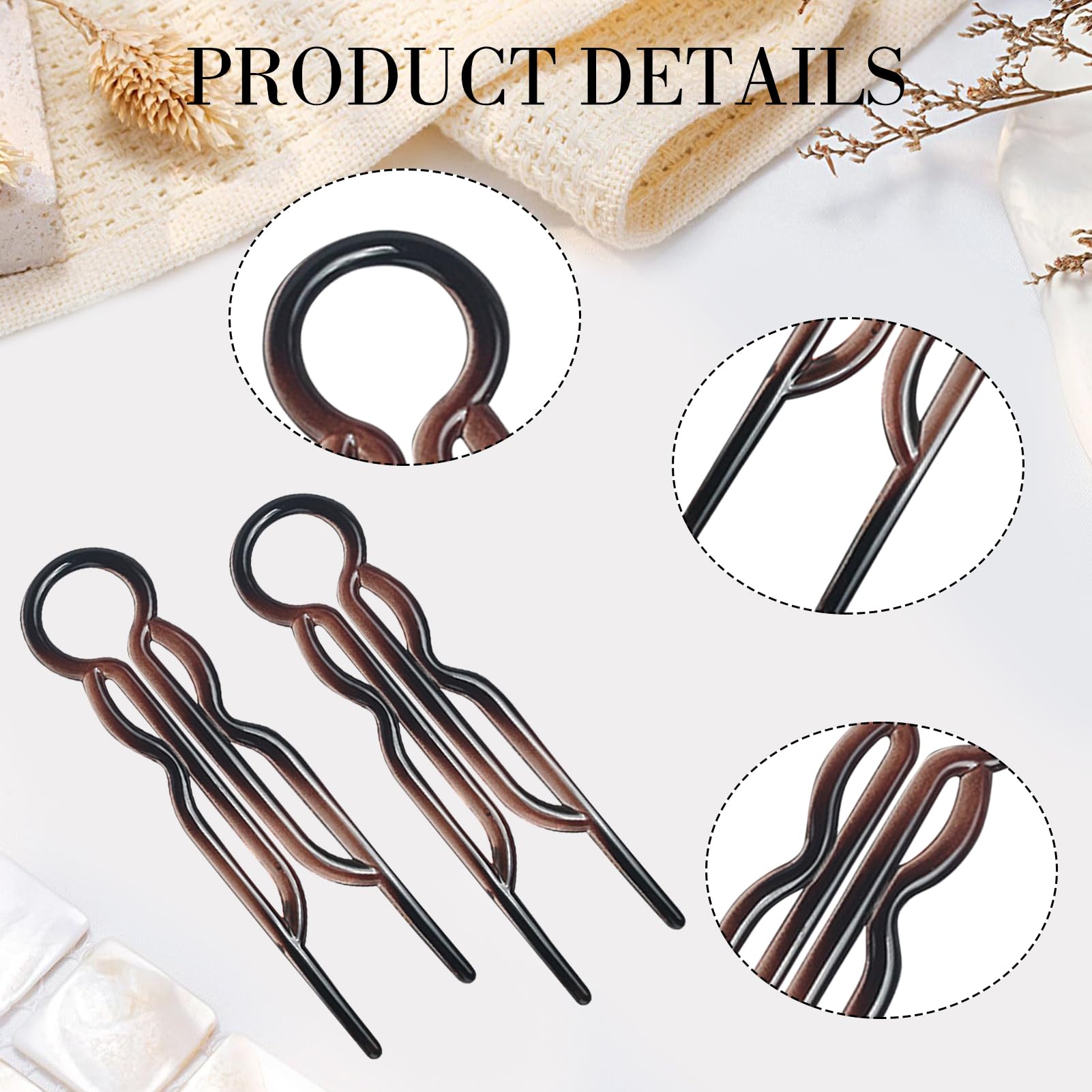 10 Pcs French Twist Hairpin French Hair Pins For Women Magic Hairpins Fork Lightweight Bobby Pins Elegant U Shaped Hairpins Hair Accessories for Women Girls Hairstyles Daily Wear Casual Party Wedding - Image 3