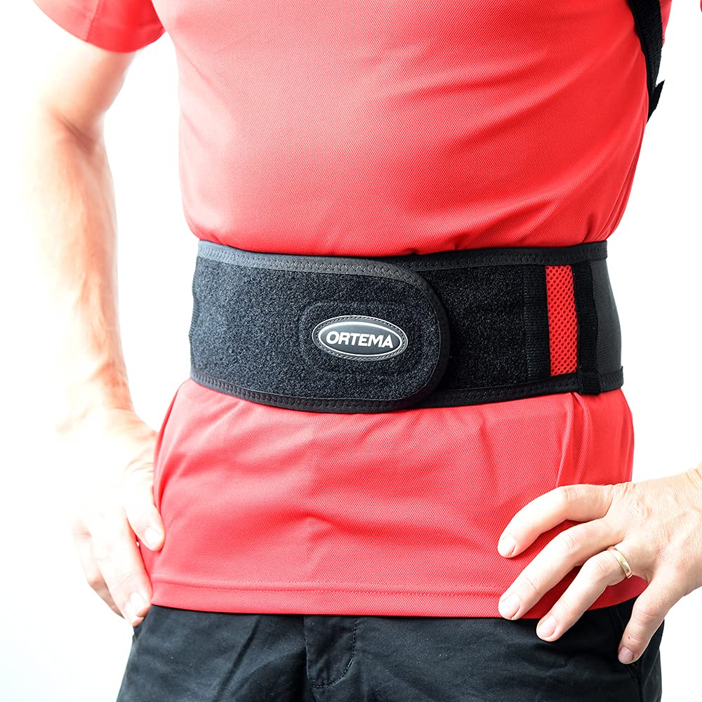 ORTEMA Ortho-MAX Dynamic - Atmungsaktiver Rückenprotektor - Unisex - für Freizeit/Sport - Schutz für die Wirbelsäule - integrierter Nierengurt