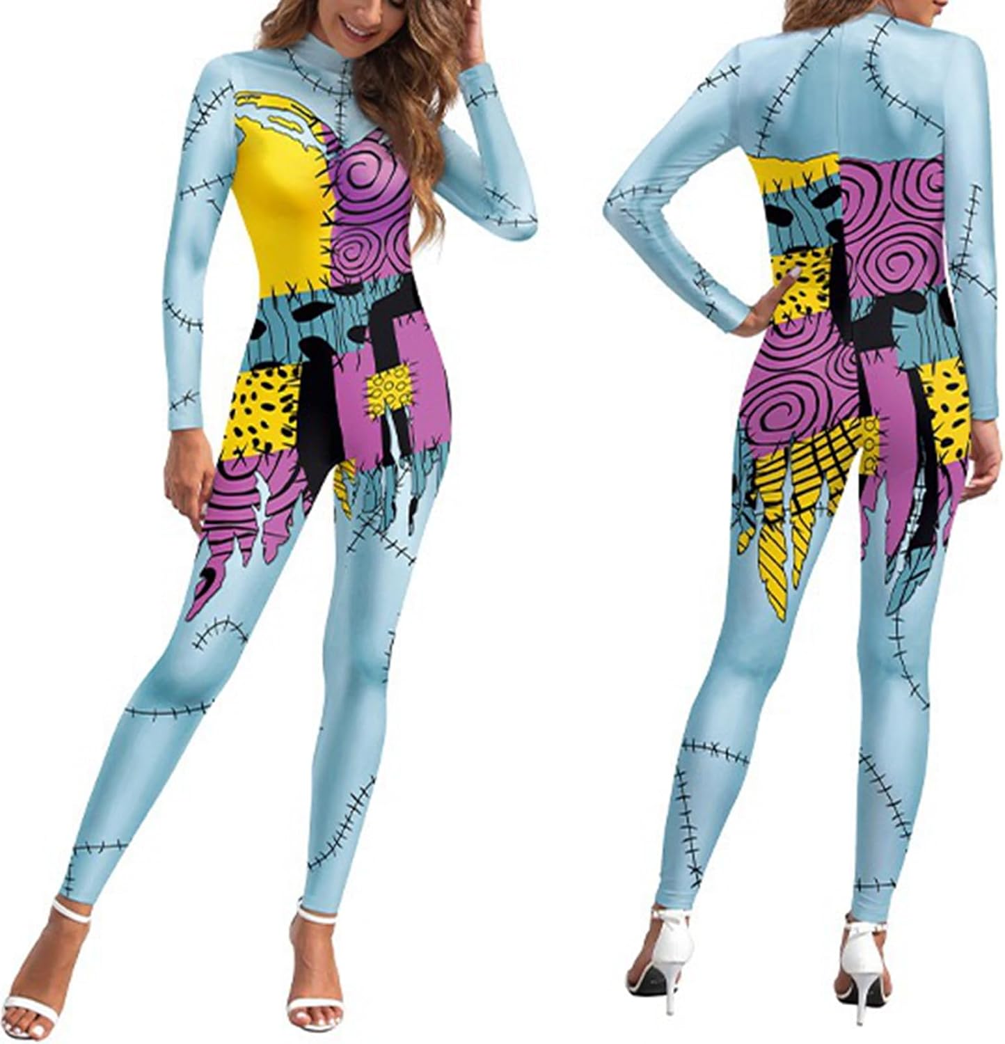 Christmas Costume for Women Cosplay Bodysuit 3D printed Long-sleeved Dress Grils Halloween Cosplay Costume