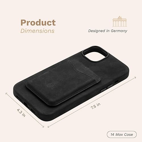 Miniatura 3 de DONBOLSO Funda de piel tipo cartera para iPhone 14 Max - Funda protectora de cuero para iPhone 14 Max - Cuero clásico con forro de microfibra