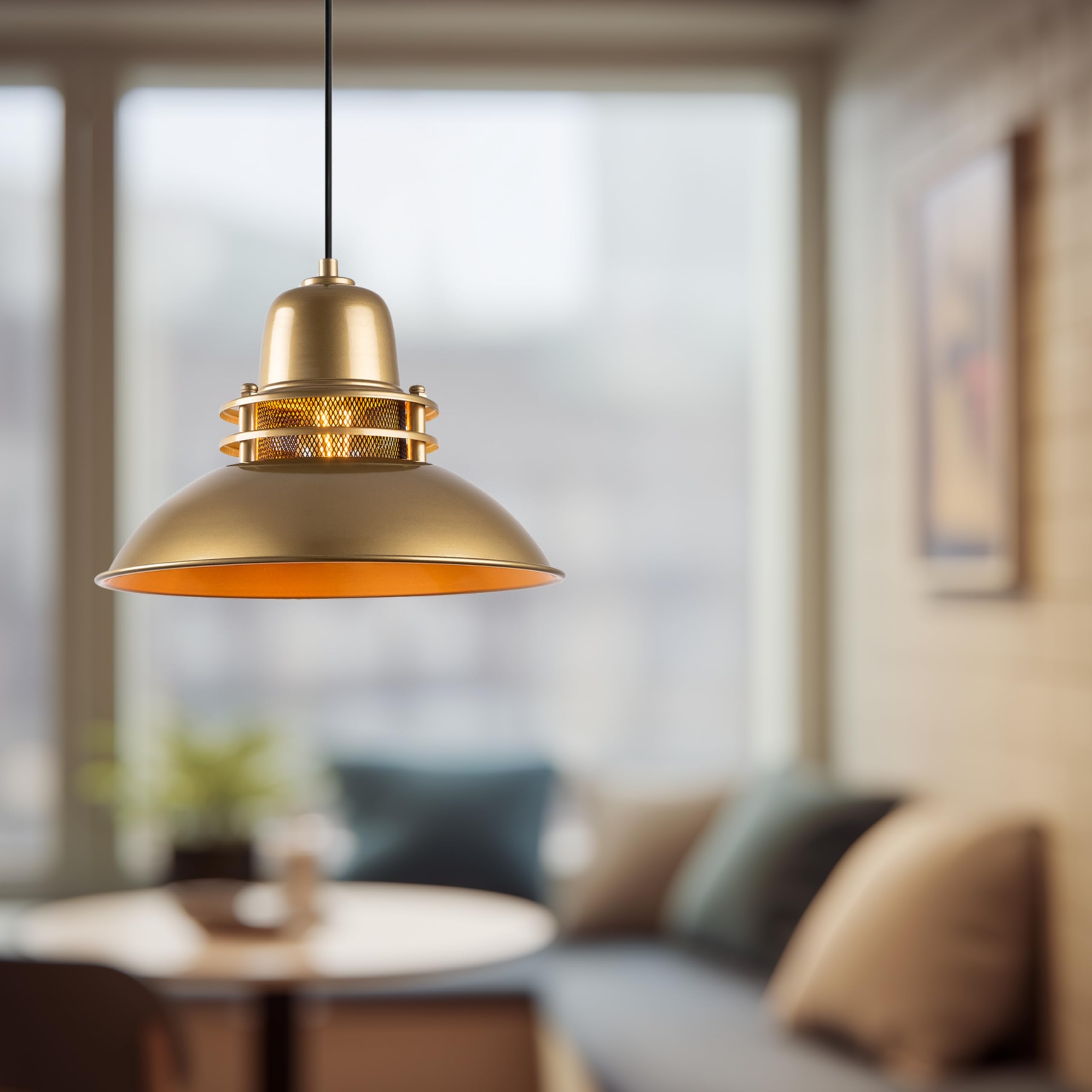 Candela Tekli Sarkıt Aydınlatma Metal Sıvama, Ev, Ofis, Cafe, Restoran Avizeleri (Gold)