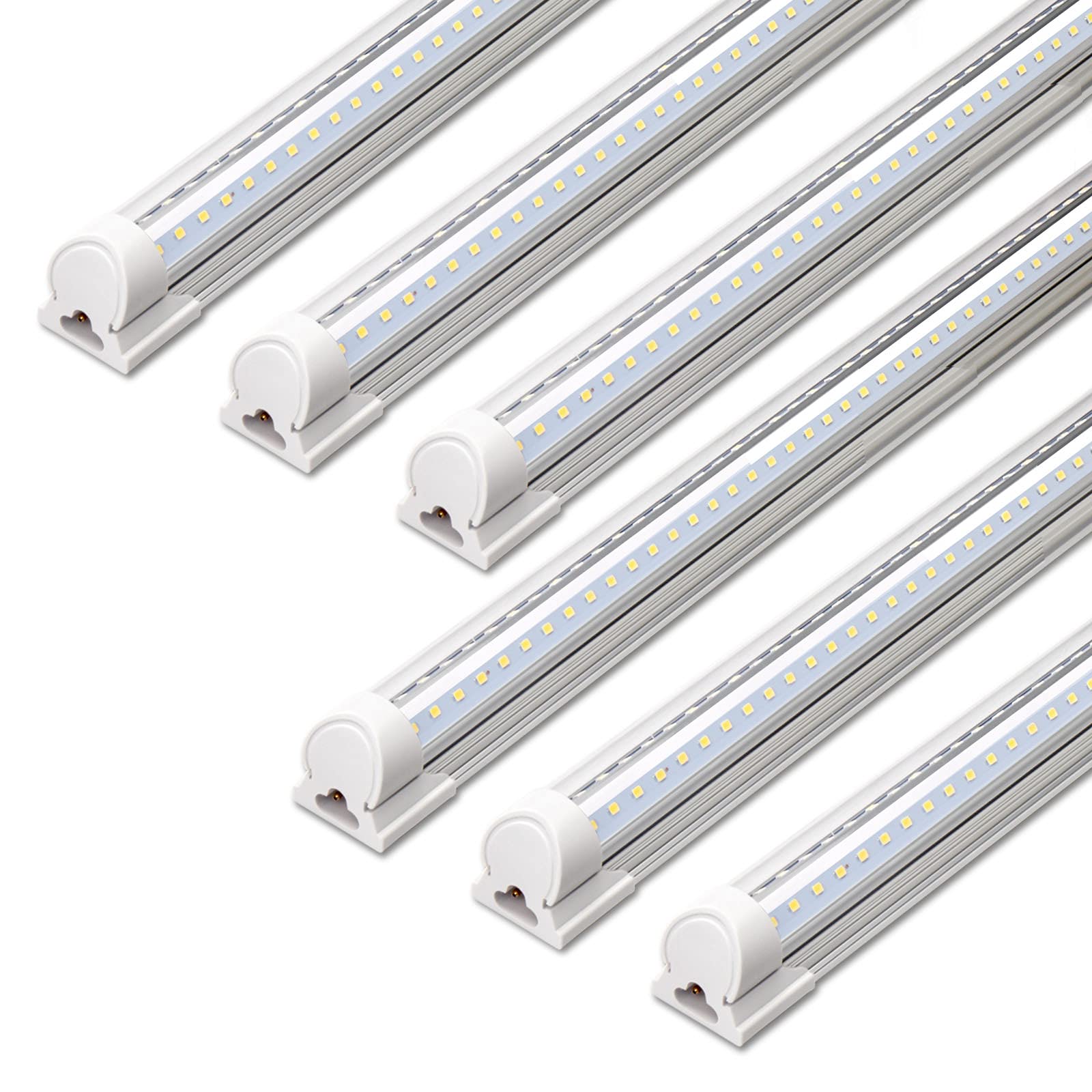 Barrina LED Shop Lights, 40W 5500LM 5000K, 4FT Integrated Fixture, V Shape,T8 Light Tube, Daylight White, Clear Cover, High Output, LED Shop Lights for Garage Warehouse Workshop Basement (Pack of 6)Barrina LED Shop Lights, 40W 5500LM 5000K, 4FT…