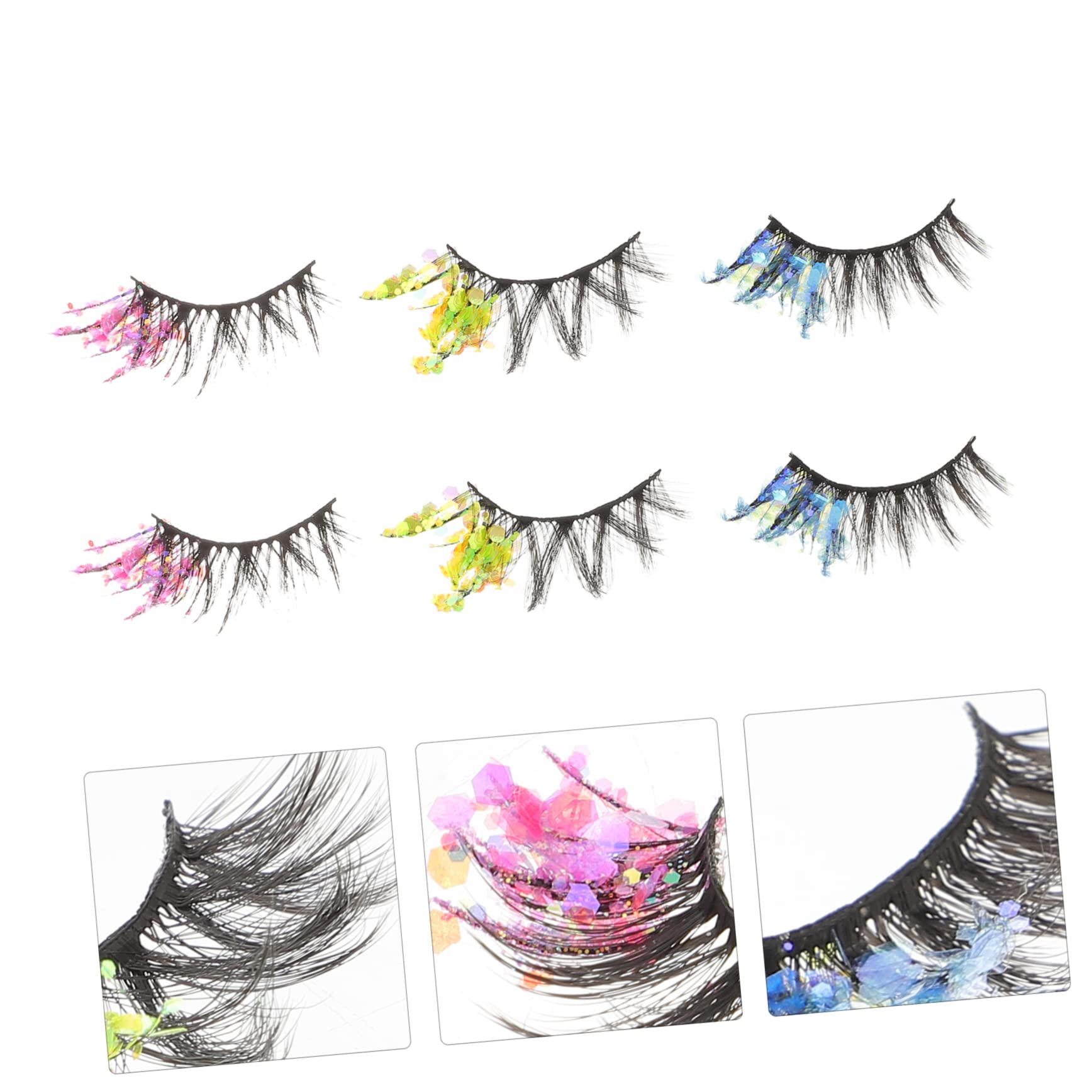 15pary Długich Wytwornych Rzęs z Brokatem Glitter Eyelashes Dla Kobiet i Dziewcząt Do Makijażu Cosplayowego i Codziennego Użytku