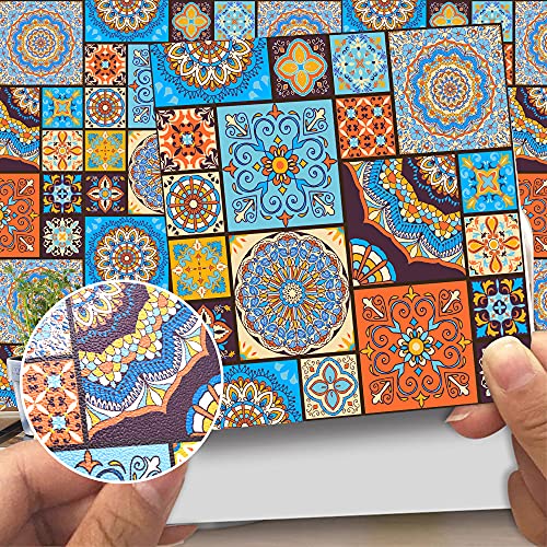 AILEGOU 20 PC Set Peel and Stick Tile Stickers, Vinyl Waterproof Self-Adhesive Removable Tile Sticker Decals for Bathroom & Kitchen, 6 x 6 inch(L12)