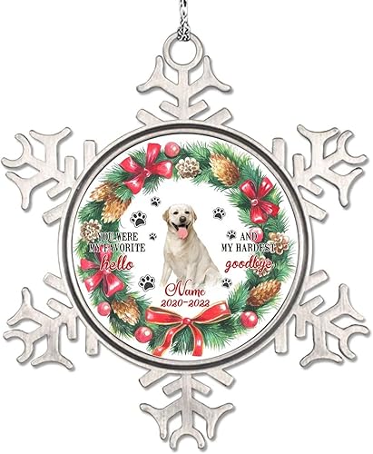 Miniatura 7 de Custom Christmas Dog Say Hello Snowflake Ornaments Christmas Wreath Personalized Christmas Ornaments 2023 Chow Chow Dog Ornament for Christmas Tree