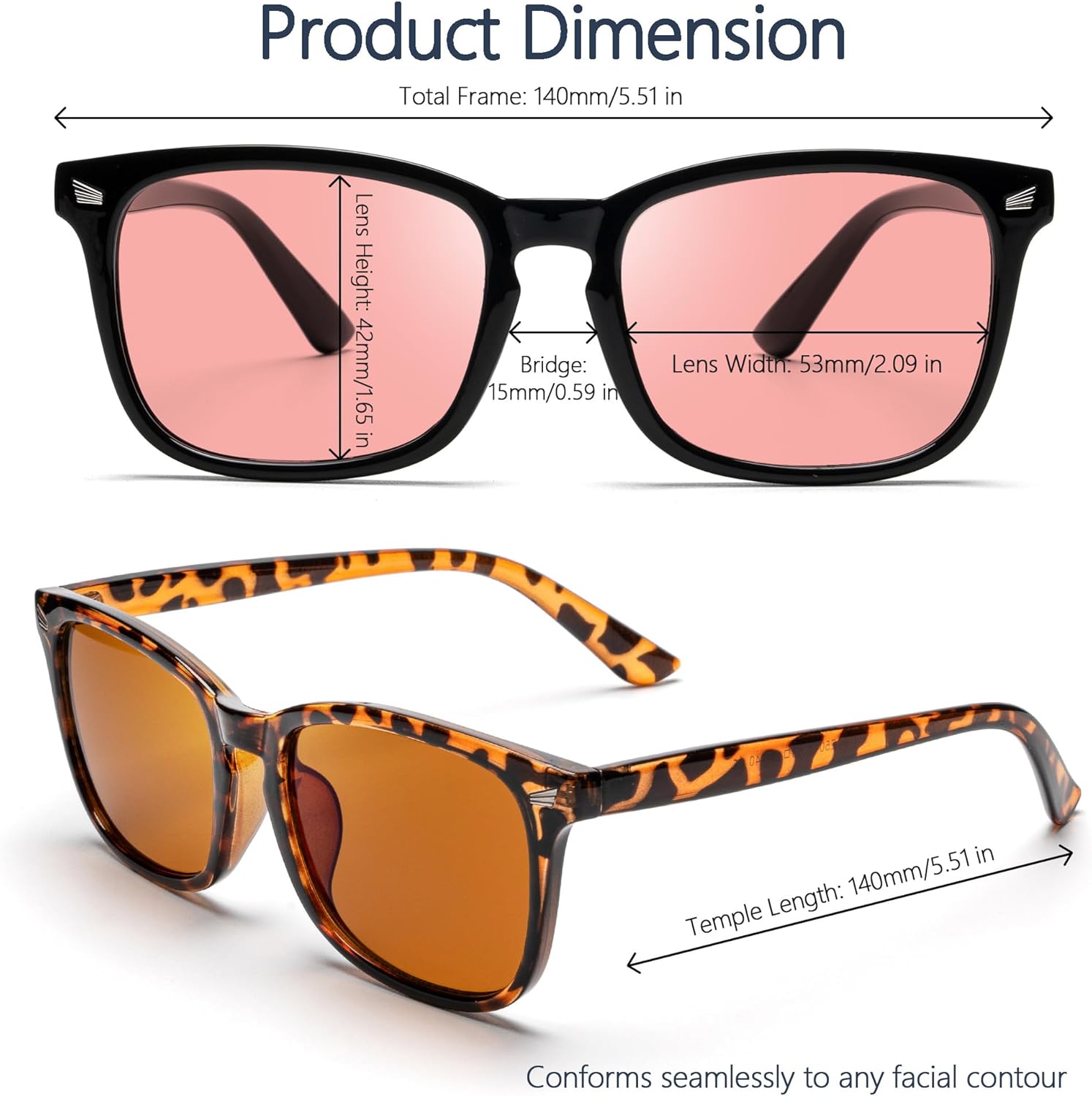 FL-Rose Tinted Blue Light Blocking Glasses for Migraine, Light Sensitivity, Photophobia & Fluorescent Glare JF6200
