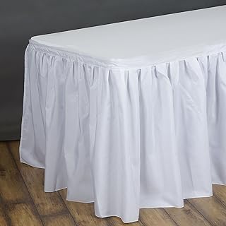 Balsa Circle 17 feet x 29-Inch White Polyester Banquet Table Skirt Linens Wedding Party Events Decorations Kitchen Dining Catering