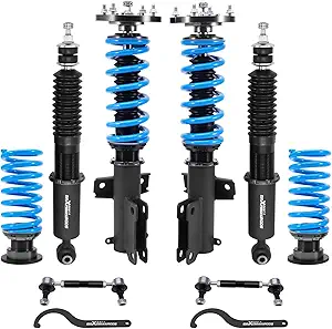 maXpeedingrods Coilover Suspension Kit for Ford Mustang S-197 2005-2014, 24-Level Adjustable Damper, Height Adjustable, Blue