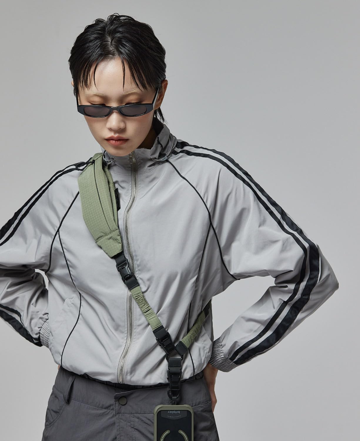 bitplay Sling-bag Strap, Clip and Go Strap for Phone, Camera Strap, Lanyard with Detachable Pouch, Moss Green