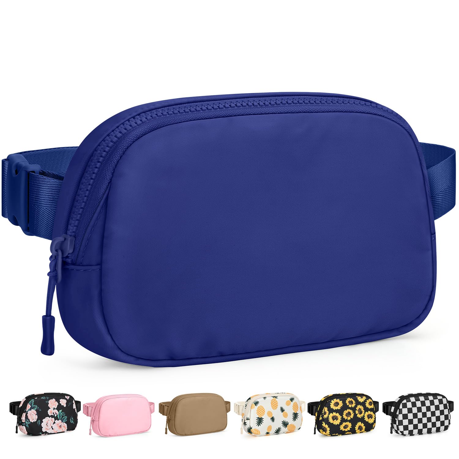 Pritent Fanny Packs for Women Cross Body Bag Waterproof Belt Bag with Adjustable Strap and Zipper Back Pocket Small Cros