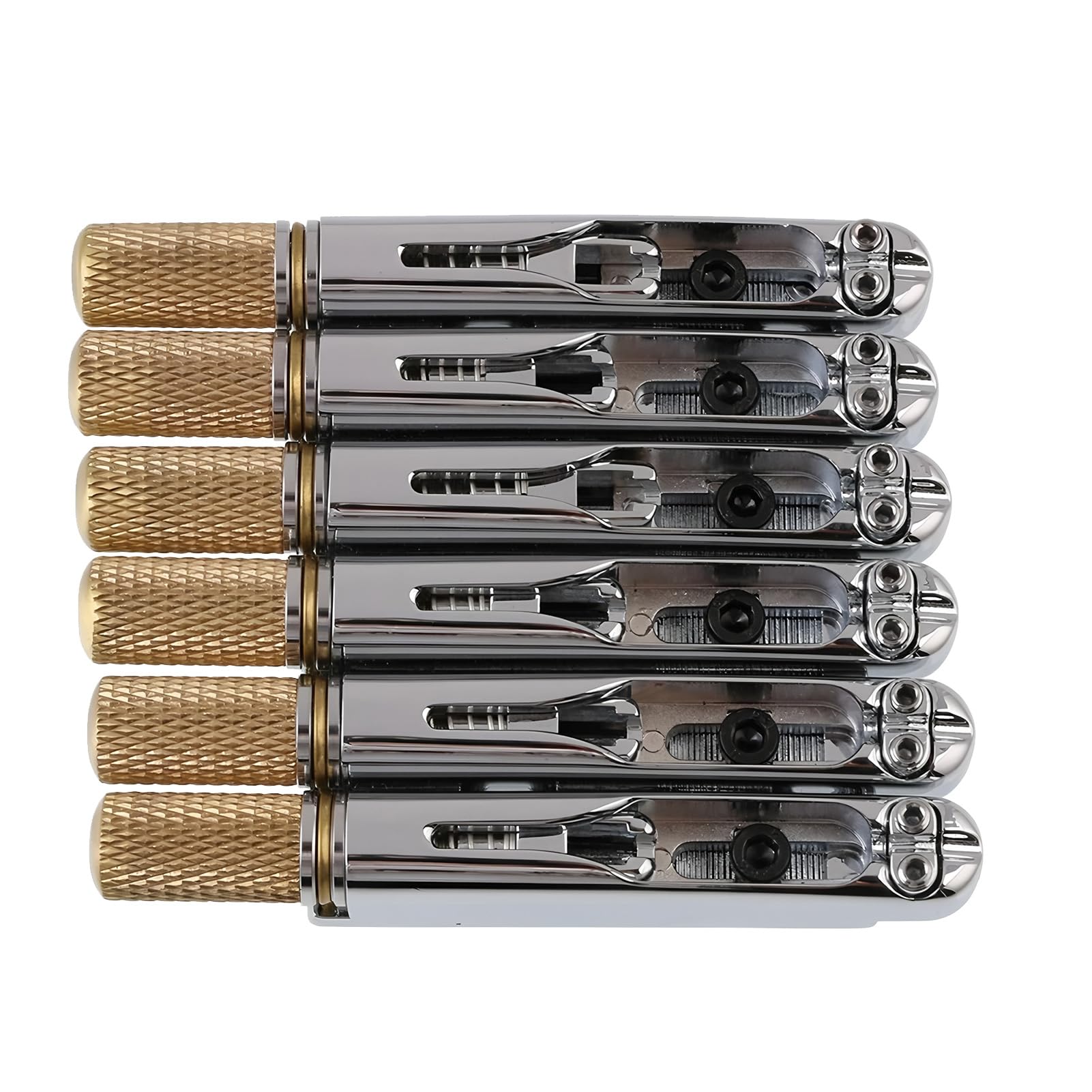 Domary Ponte per Chitarra Senza Testa Spaziatura delle Corde da 10,5 Mm Cordiera in Lega di Zinco con Dado in Ottone per stabilità Dell'accordatura della Chitarra Elettrica