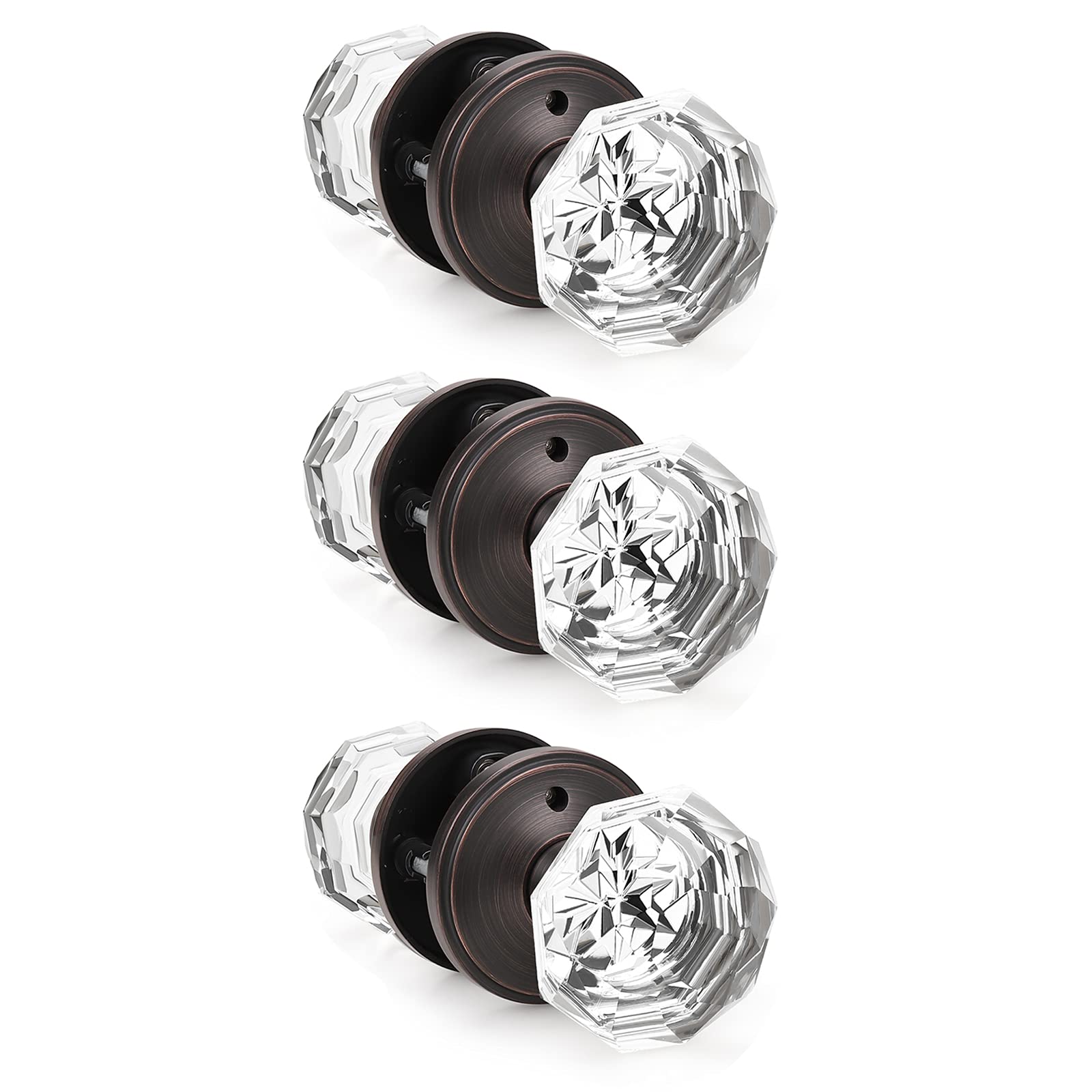 Black Privacy Door Knobs - 5 Pack with Lock -22