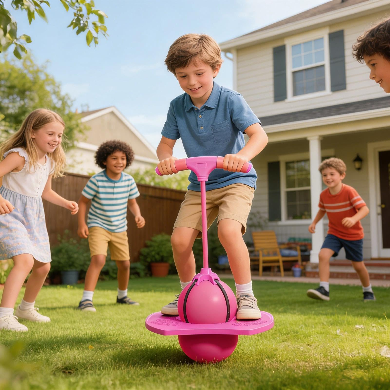 Palla rimbalzante in equilibrio | Palla da salto in equilibrio bambini | Palline rimbalzanti Space con maniglia e pompa esercizi | Giocattolo saltatore con pompa a bastone palline rimbalzanti