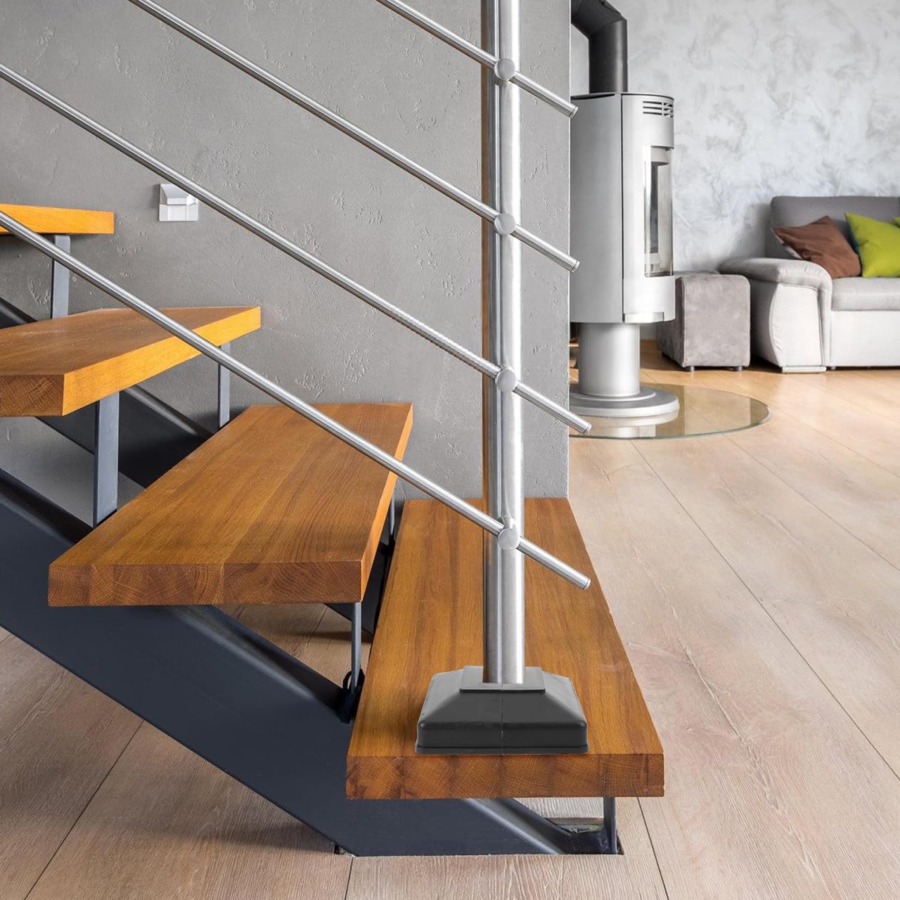 Pfostenkappen 10x10 UFURMATE Pfostenbasisabdeckung, 4 Stück, 25 X 25 Mm, Kunststoff-Pfosten-Abdeckplatten, Schwarz, Dekorative Geteilte Pfostenabdeckung, Quadratische Geländer- Basisabdeckung Für Treppengeländer, Zaun Abdeckung Heizungsrohr Boden