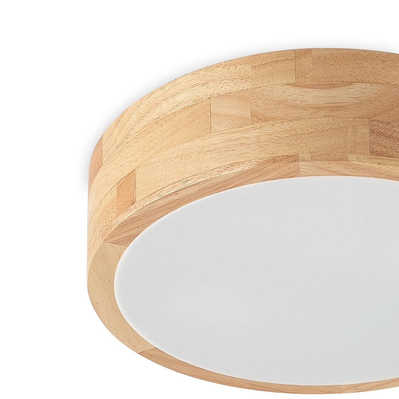 Lindby Deckenlampe Tanju (Landhaus, Vintage Rustikal) aus Holz (2 flammig E27) - Deckenleuchte Lampe Wohnzimmerleuchte