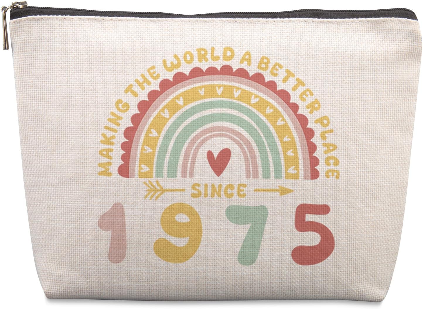 51st Birthday Gifts for Women, Cool Gifts for 51 Year Old Woman Cosmetic Bag 1975 51st Birthday Gifts for Women Mom Wife Aunt Sister Friend Makeup Bag for Mothers Day Christmas Retirement