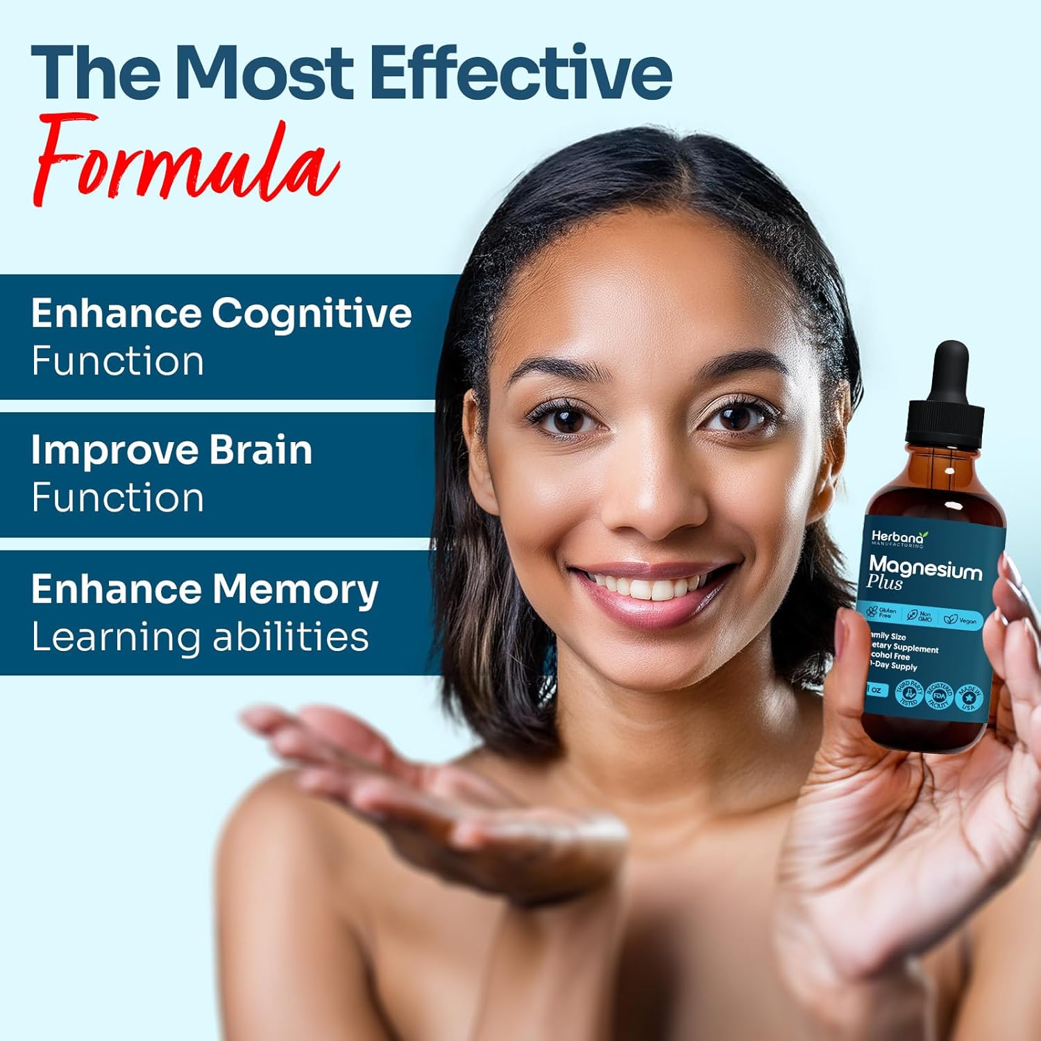 Magnesium Complex Plus 4 fl oz Liquid Drops - Advanced Magnesium Citrate, Glycinate, L-threonate with Vitamins B6, D, C Supplement - High Potency 100% Absorption - 60-Day Supply - Image 6