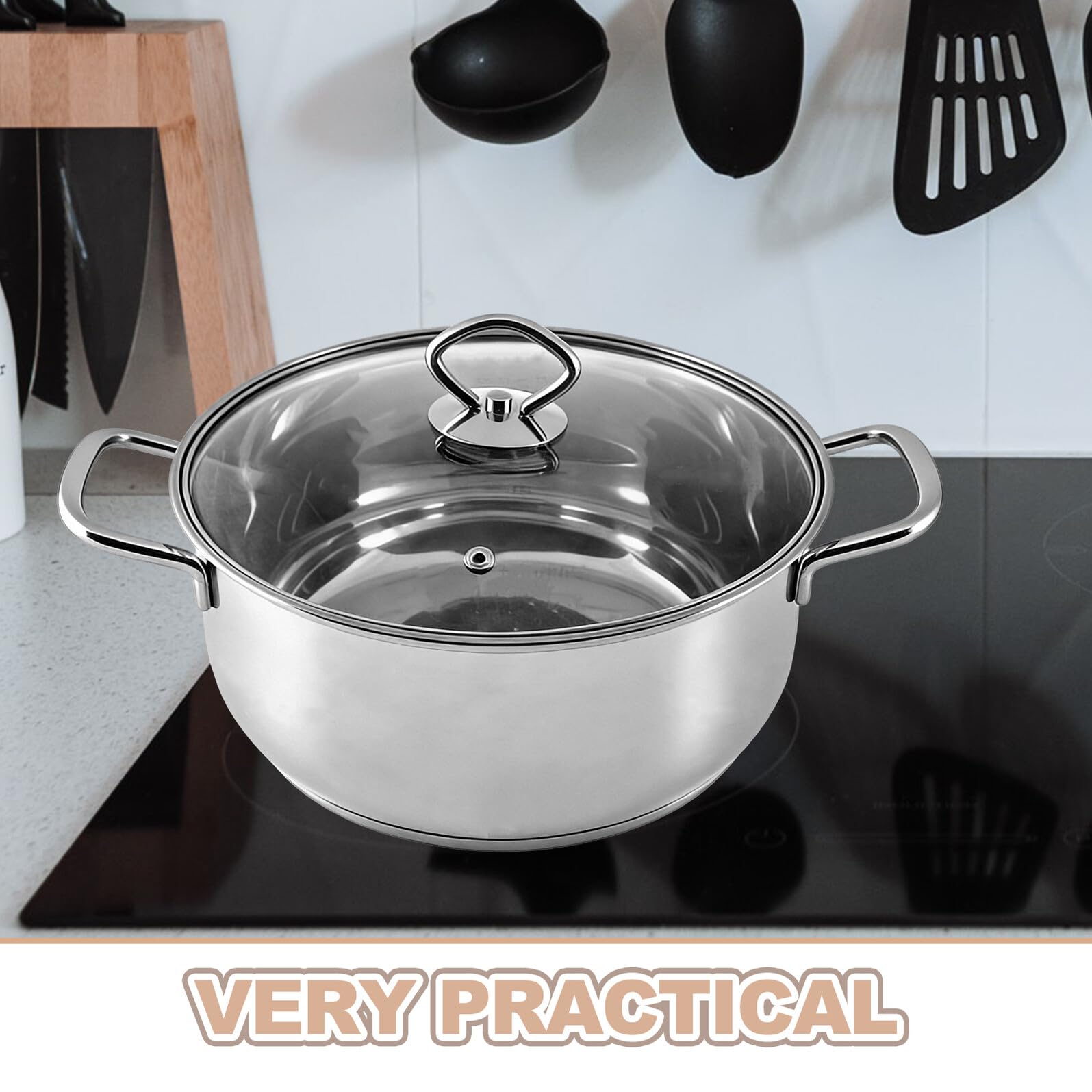 Asas Laterales de Acero Inoxidable Antiescaldaduras para Ollas Grandes, 6 Unidades, Mango de Olla Desmontable, Accesorio de Repuesto para Utensilios de Cocina, Distancia