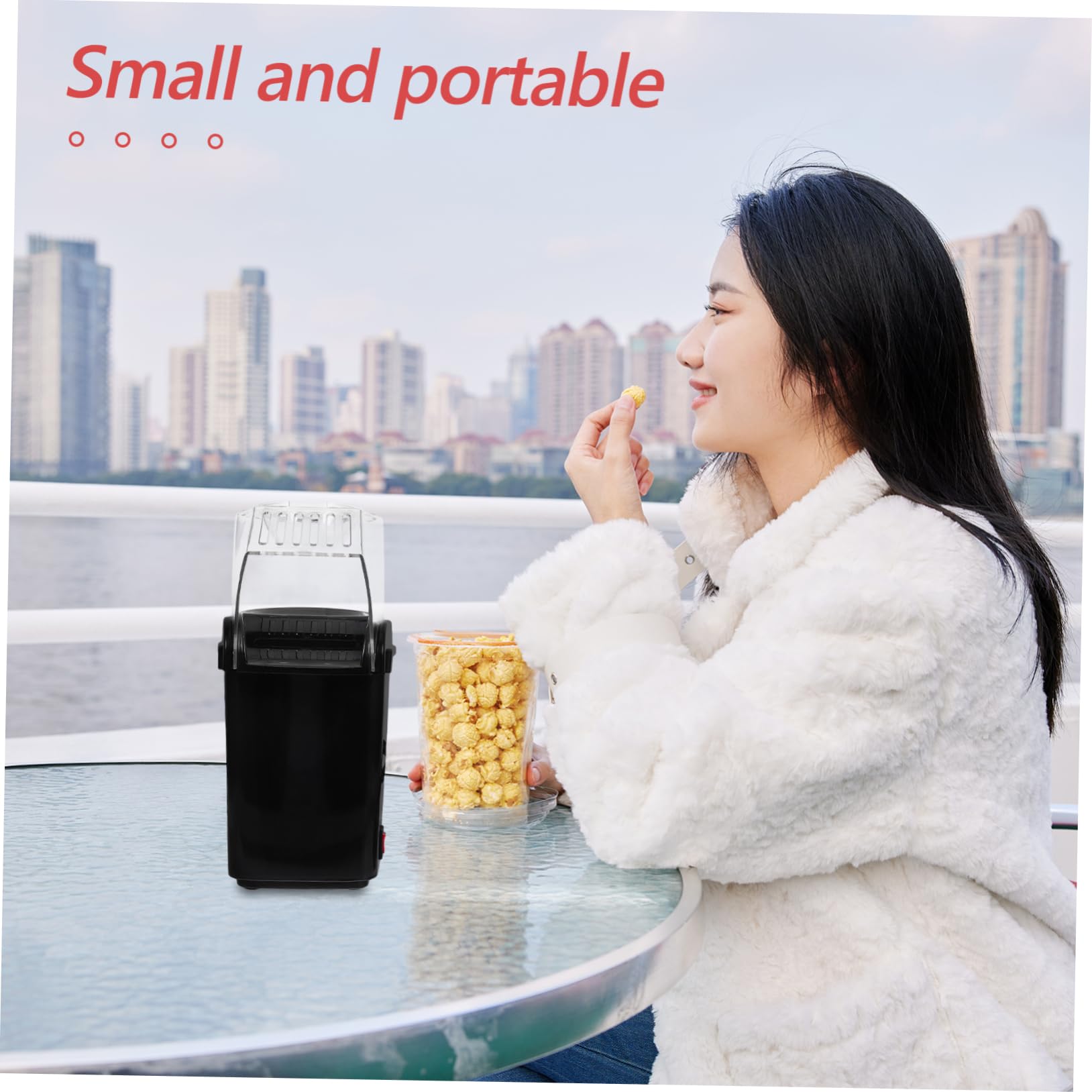 ULTECHNOVO Machine à Popcorn à Air Chaud Automatique Pour Maison Cuisine Avec Tasses Doseuses