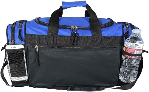 Miniatura 10 de Bolso marinero marca DALIX para gimnasio de 19 pulgadas con bolsillos laterales blandos para botellas de agua y pertenencias