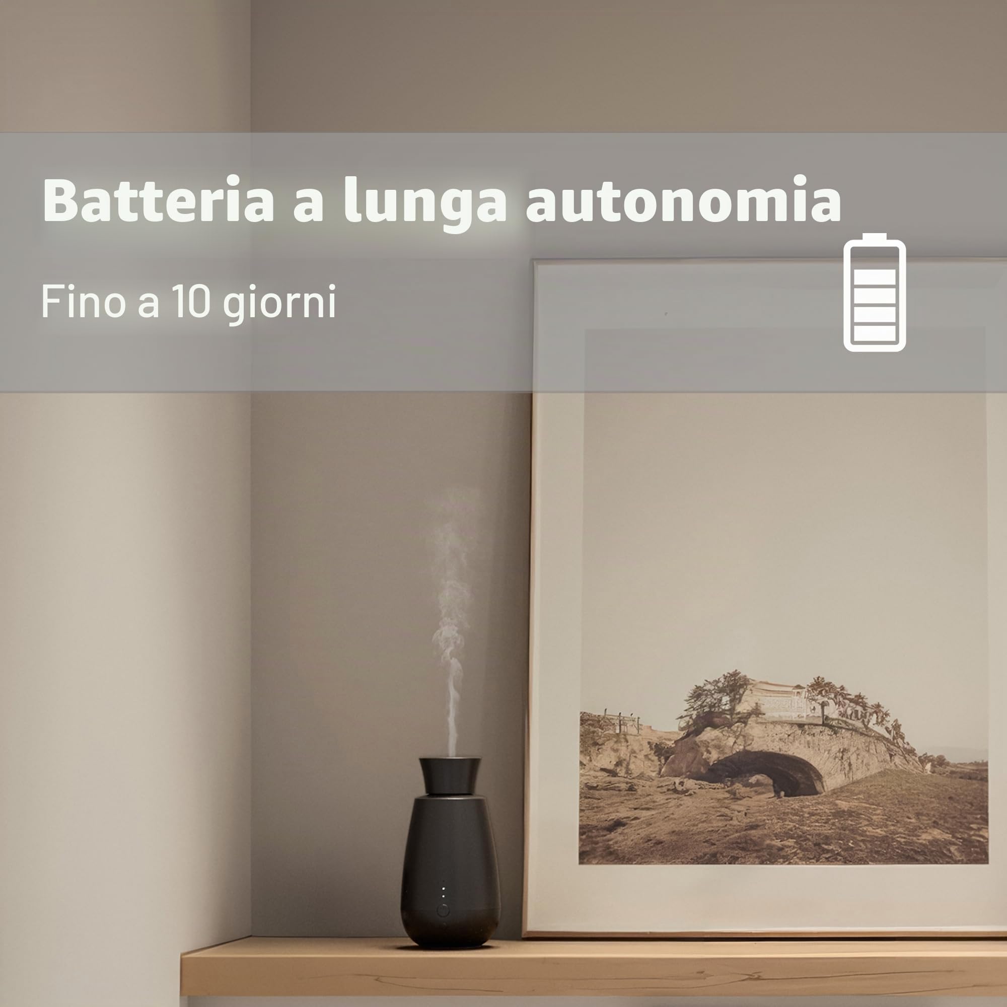 Stadler Form diffusore di aromi Ella, sistema di nebulizzazione intelligente dell'olio essenziale, senza acqua, senza calore, odore intenso, senza fili, sensore di luce, facile da usare, bianco